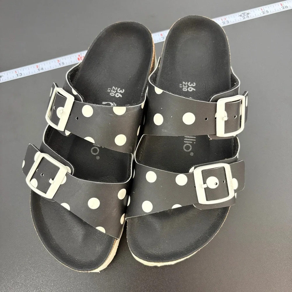 Papillio Women Sandals 36 (5) Black PolkaDot Arizona Platform Birkenstock Slides